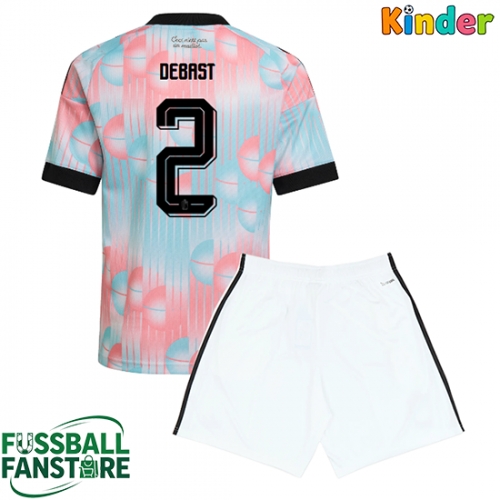 Belgien Zeno Debast #2 Replik Auswärtstrikot Kinder WM 2026 Kurzarm (+ Kurze Hosen)